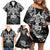 Custom New Zealand Rugby Family Matching Off Shoulder Short Dress and Hawaiian Shirt Black Haka Dance With NZ Champions History LT9 - Polynesian Pride