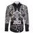 Custom New Zealand Rugby Family Matching Puletasi Dress and Hawaiian Shirt Black Haka Dance With NZ Champions History LT9 Dad's Shirt - Long Sleeve Black - Polynesian Pride