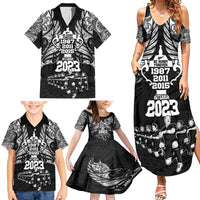 Custom New Zealand Rugby Family Matching Summer Maxi Dress and Hawaiian Shirt Black Haka Dance With NZ Champions History LT9 - Polynesian Pride