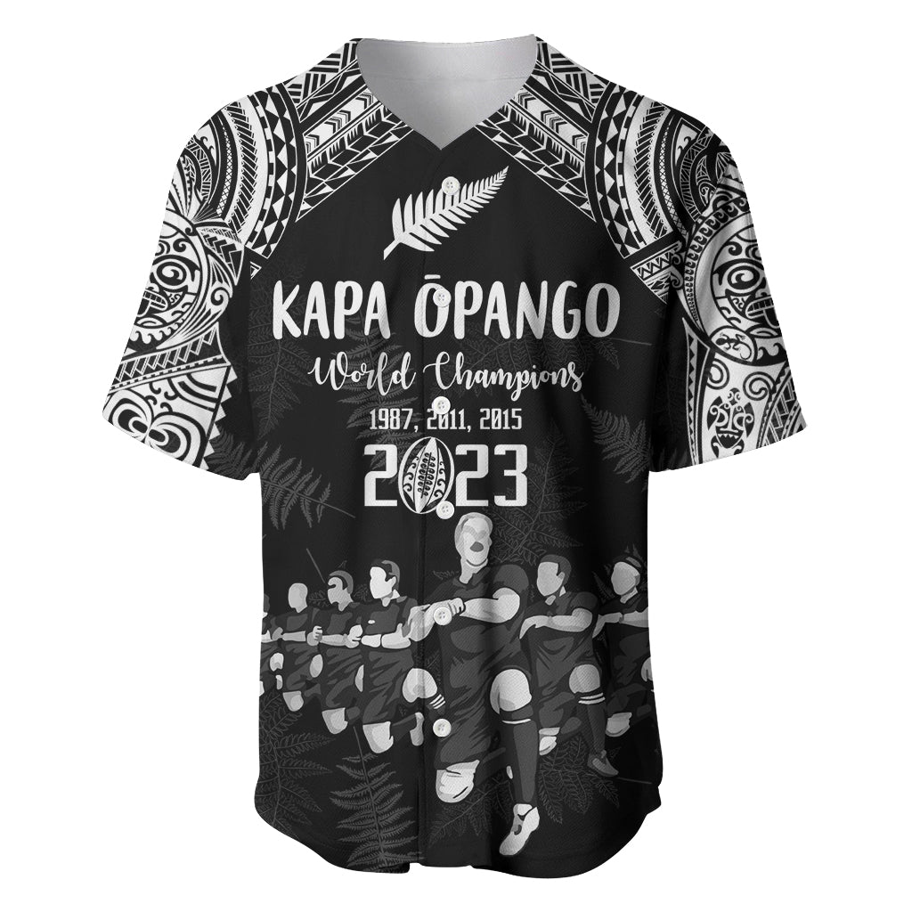 NZ Rugby Baseball Jersey Kapa Opango Maori Haka With Years of The All Black Champions LT9 Black - Polynesian Pride