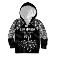 NZ Rugby Kid Hoodie Kapa Opango Maori Haka With Years of The All Black Champions LT9 Zip Hoodie Black - Polynesian Pride