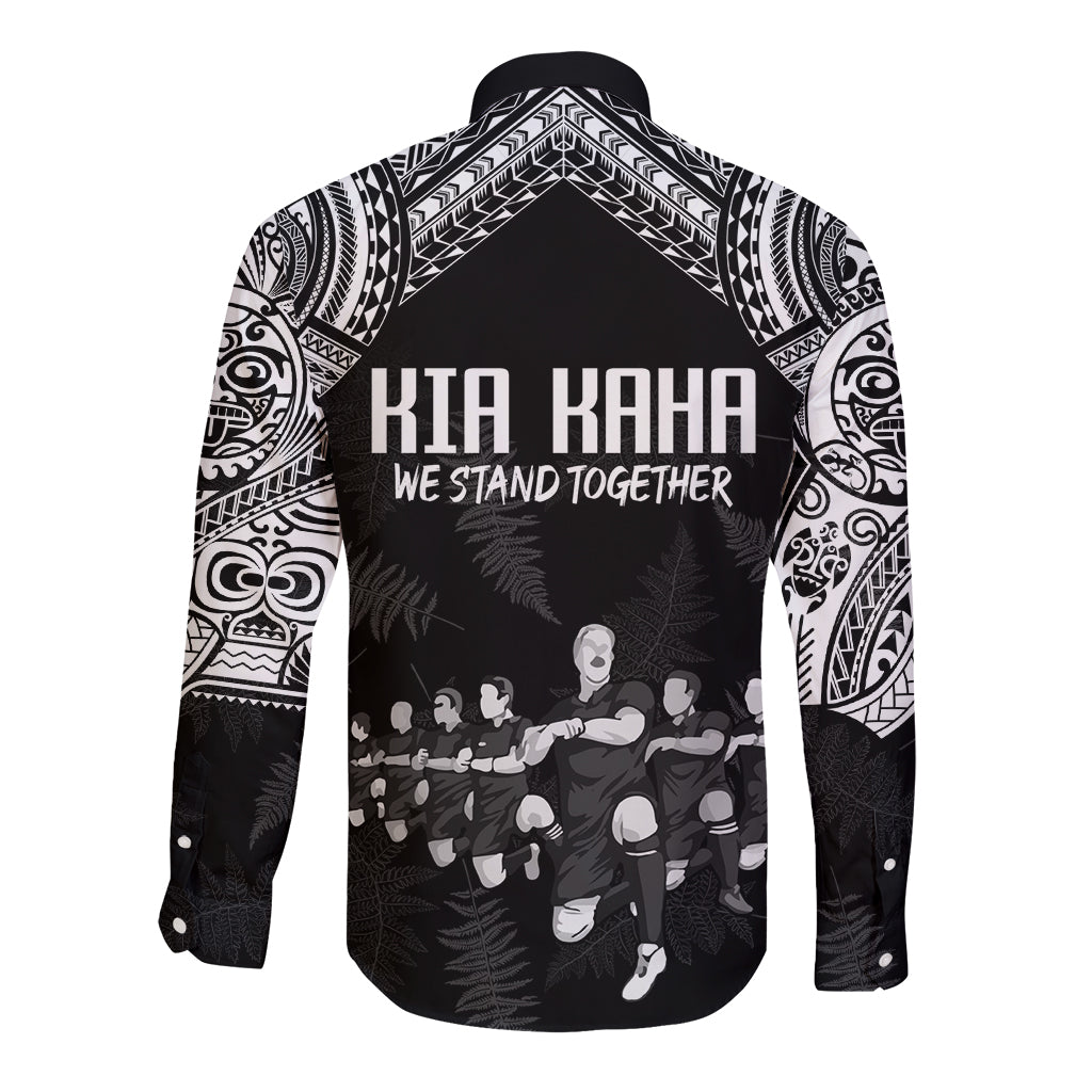 NZ Rugby Long Sleeve Button Shirt Kapa Opango Maori Haka With Years of The All Black Champions LT9 - Polynesian Pride