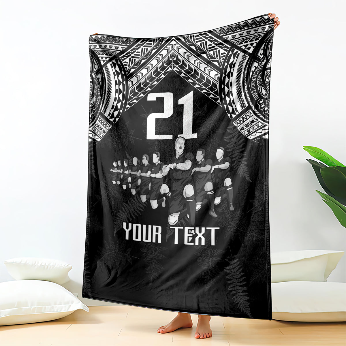 Custom NZ Rugby Blanket Kapa Opango Maori Haka With Years of The All Black Champions LT9 Black - Polynesian Pride