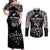 Custom NZ Rugby Couples Matching Off Shoulder Maxi Dress and Long Sleeve Button Shirt Kapa Opango Maori Haka With Years of The All Black Champions LT9 Black - Polynesian Pride