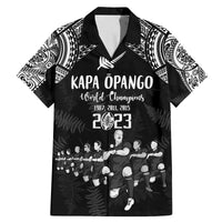 Custom NZ Rugby Family Matching Mermaid Dress and Hawaiian Shirt Kapa Opango Maori Haka With Years of The All Black Champions LT9 Dad's Shirt - Short Sleeve Black - Polynesian Pride