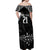 Custom NZ Rugby Off Shoulder Maxi Dress Kapa Opango Maori Haka With Years of The All Black Champions LT9 - Polynesian Pride