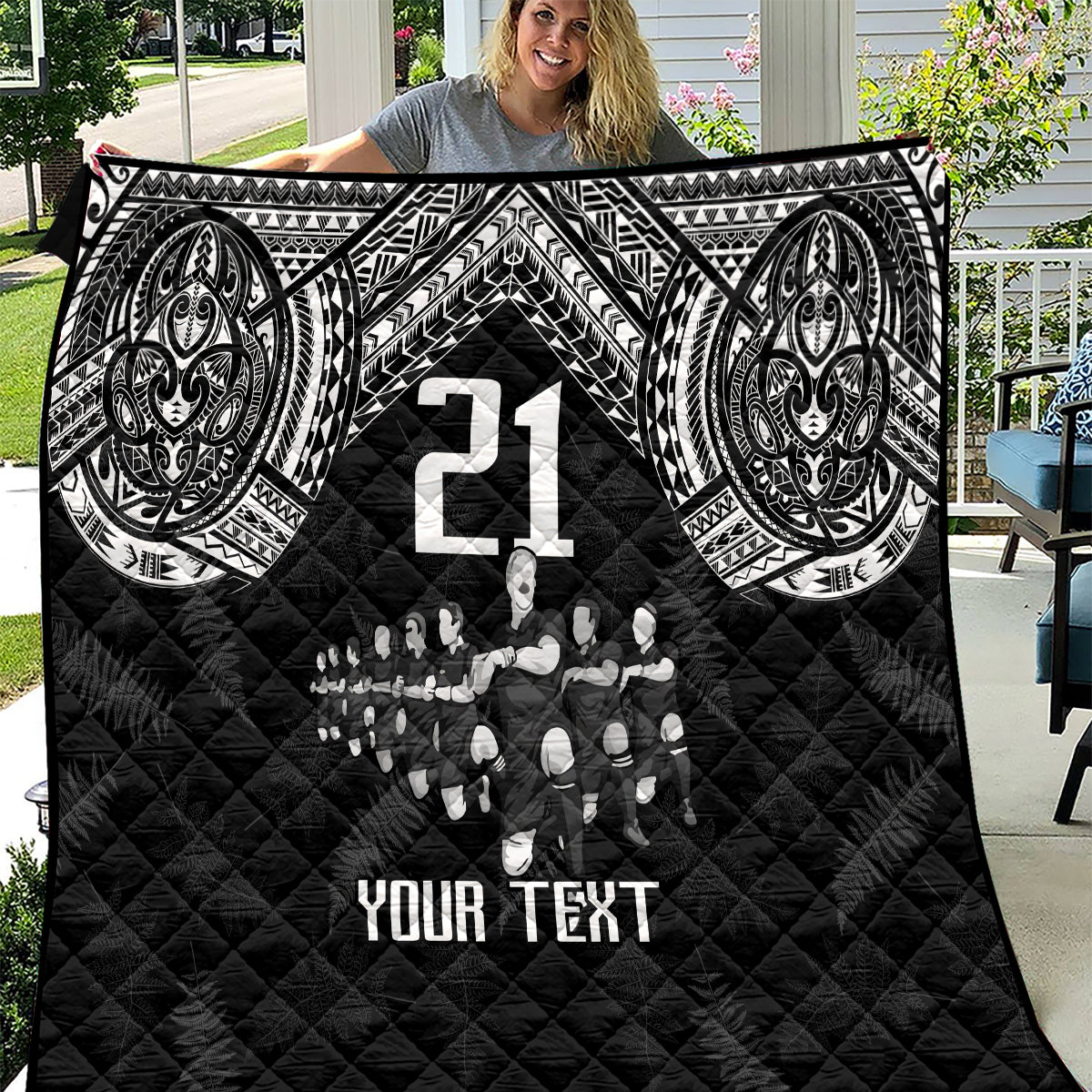 Custom NZ Rugby Quilt Kapa Opango Maori Haka With Years of The All Black Champions LT9 Black - Polynesian Pride