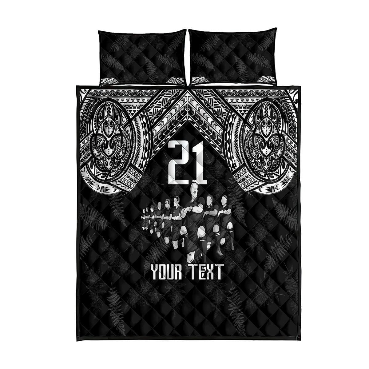 Custom NZ Rugby Quilt Bed Set Kapa Opango Maori Haka With Years of The All Black Champions LT9 Black - Polynesian Pride