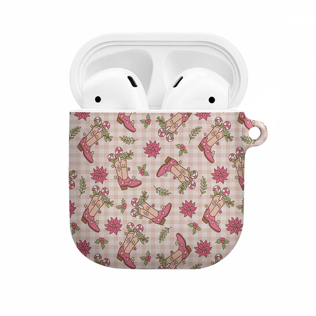 Beige Paniolo Palaka Hawaiian Cowgirl Christmas AirPods Case - Polynesian Pride