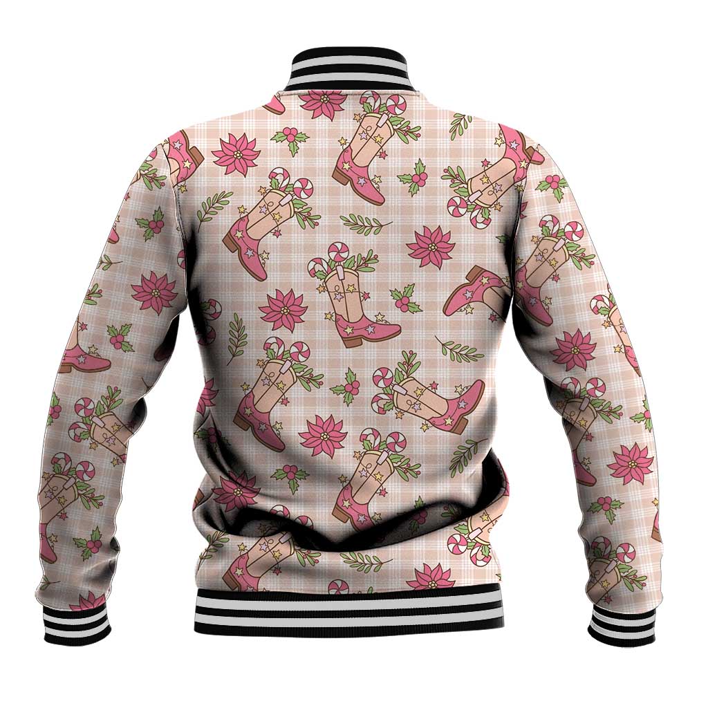 Beige Paniolo Palaka Hawaiian Cowgirl Christmas Baseball Jacket - Polynesian Pride