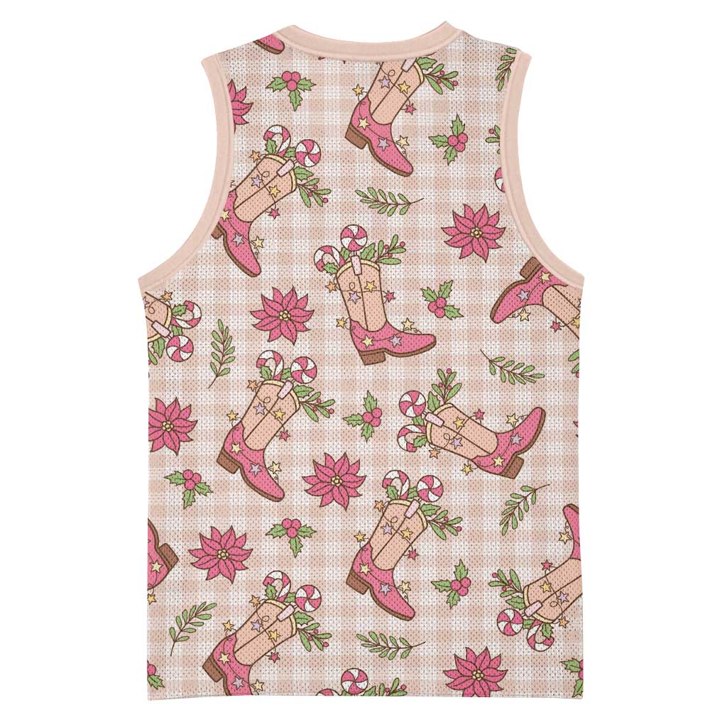 Beige Paniolo Palaka Hawaiian Cowgirl Christmas Basketball Jersey - Polynesian Pride