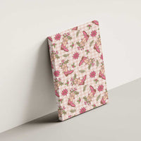 Beige Paniolo Palaka Hawaiian Cowgirl Christmas Canvas Wall Art - Polynesian Pride