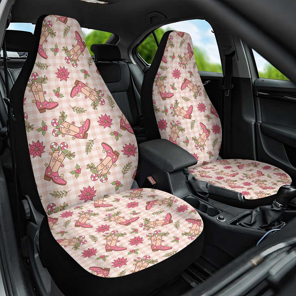 Beige Paniolo Palaka Hawaiian Cowgirl Christmas Car Seat Cover - Polynesian Pride