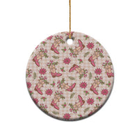 Beige Paniolo Palaka Hawaiian Cowgirl Christmas Ceramic Ornament LT9 - Polynesian Pride