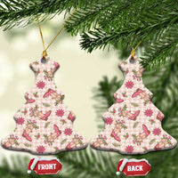 Beige Paniolo Palaka Hawaiian Cowgirl Christmas Ceramic Ornament LT9 Christmas Tree Beige - Polynesian Pride