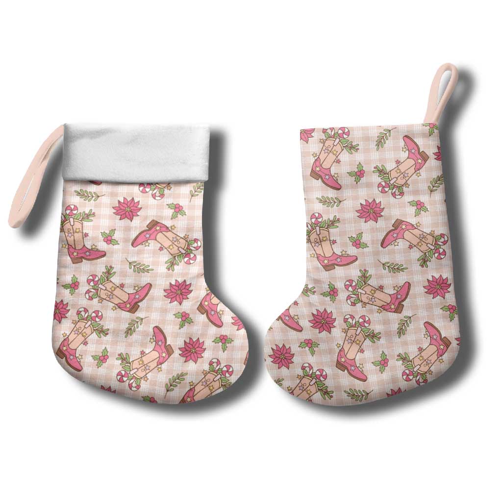 Beige Paniolo Palaka Hawaiian Cowgirl Christmas Stocking - Polynesian Pride