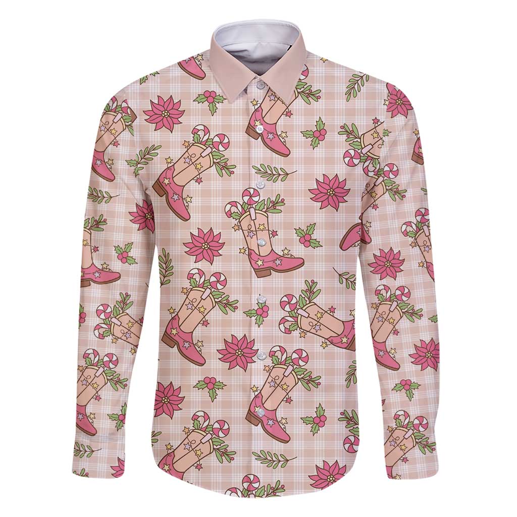 Beige Paniolo Palaka Hawaiian Cowgirl Christmas Family Matching Mermaid Dress and Hawaiian Shirt - Polynesian Pride