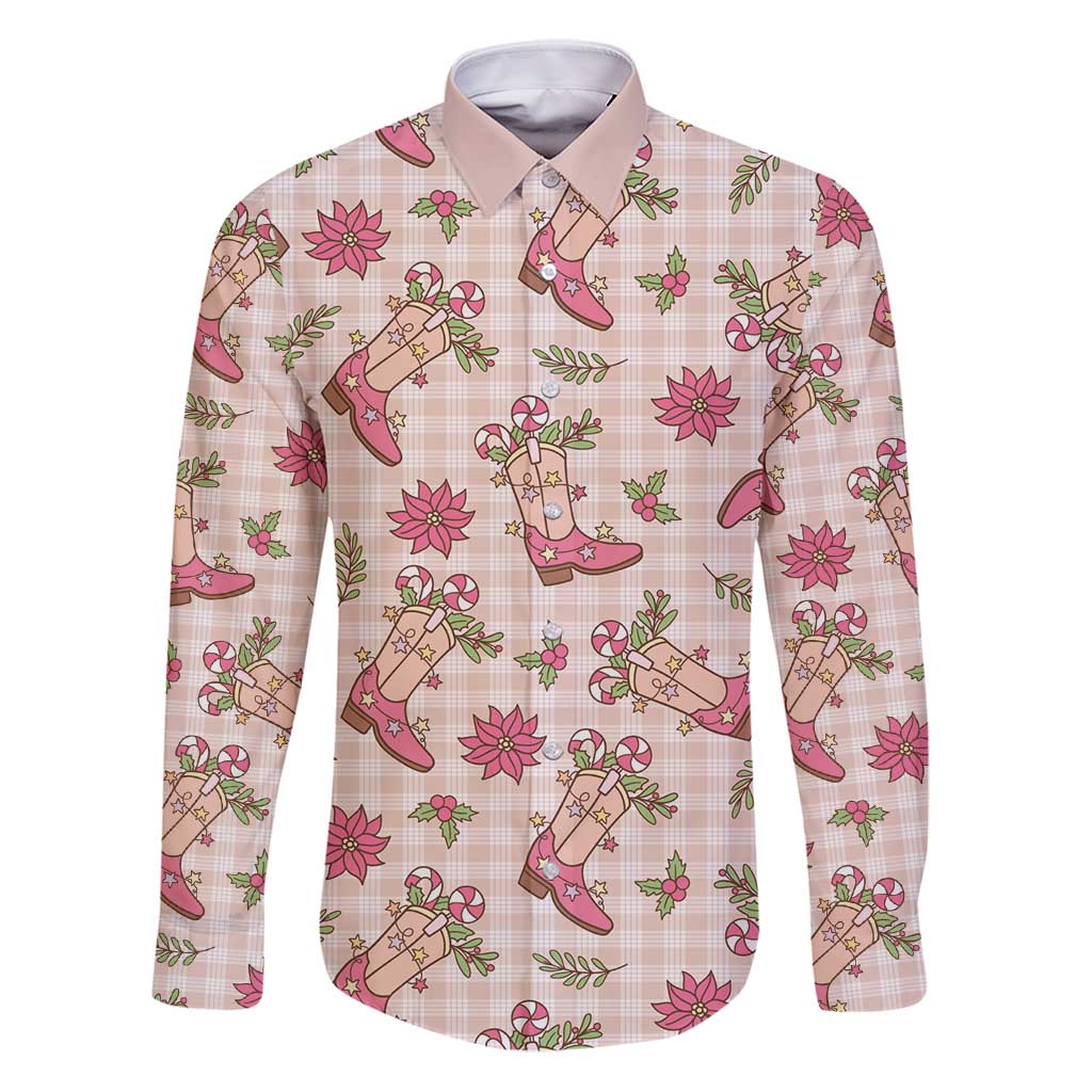 Beige Paniolo Palaka Hawaiian Cowgirl Christmas Family Matching Puletasi and Hawaiian Shirt - Polynesian Pride