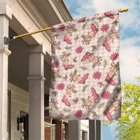 Beige Paniolo Palaka Hawaiian Cowgirl Christmas Garden Flag - Polynesian Pride