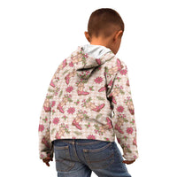 Beige Paniolo Palaka Hawaiian Cowgirl Christmas Kid Hoodie - Polynesian Pride