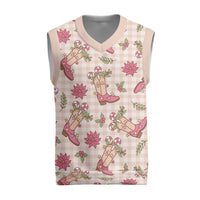 Beige Paniolo Palaka Hawaiian Cowgirl Christmas Knitted V-Neck Vest LT9 Beige - Polynesian Pride
