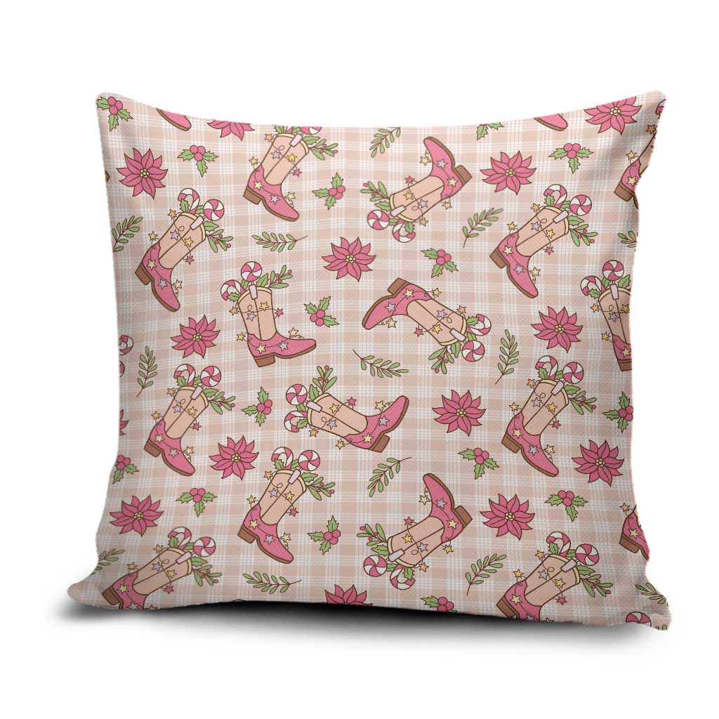 Beige Paniolo Palaka Hawaiian Cowgirl Christmas Pillow Cover - Polynesian Pride