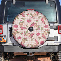 Beige Paniolo Palaka Hawaiian Cowgirl Christmas Spare Tire Cover - Polynesian Pride