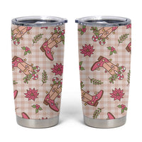 Beige Paniolo Palaka Hawaiian Cowgirl Christmas Tumbler Cup - Polynesian Pride