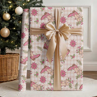 Beige Paniolo Palaka Hawaiian Cowgirl Christmas Wrapping Paper LT9 - Polynesian Pride