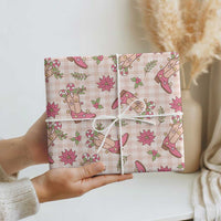 Beige Paniolo Palaka Hawaiian Cowgirl Christmas Wrapping Paper LT9 - Polynesian Pride