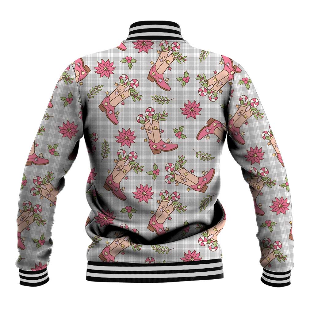 Gray Paniolo Palaka Hawaiian Cowgirl Christmas Baseball Jacket - Polynesian Pride