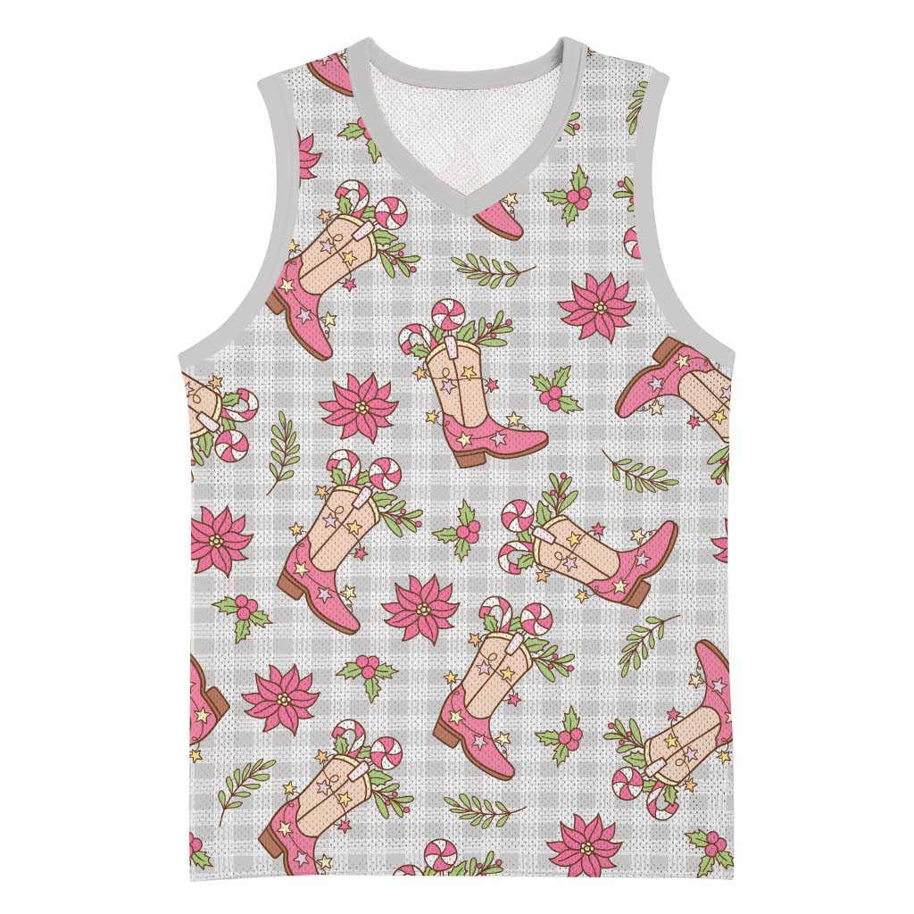 Gray Paniolo Palaka Hawaiian Cowgirl Christmas Basketball Jersey - Polynesian Pride