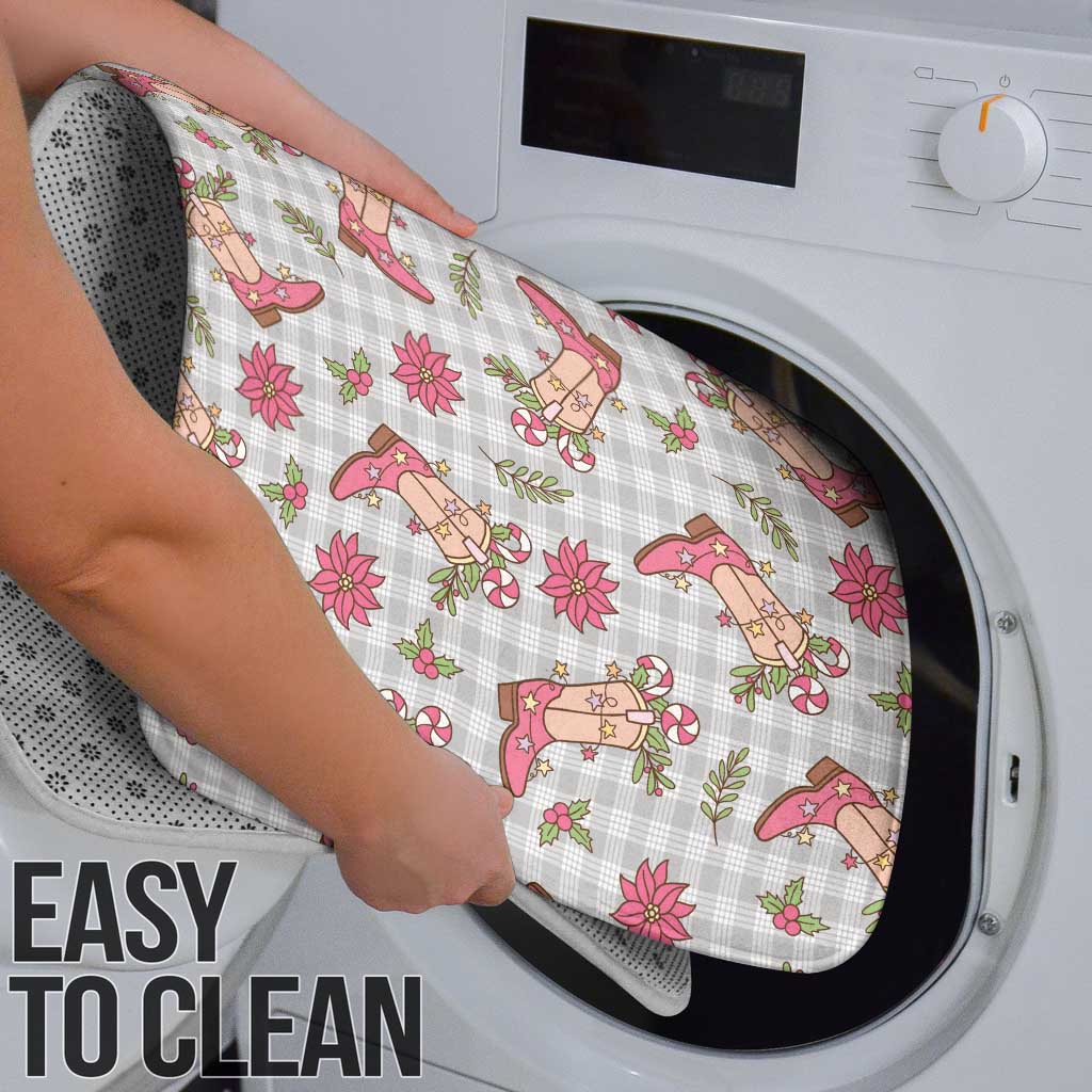 Gray Paniolo Palaka Hawaiian Cowgirl Christmas Bathroom Set - Polynesian Pride