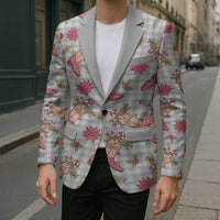 Gray Paniolo Palaka Hawaiian Cowgirl Christmas Blazer - Polynesian Pride