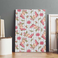 Gray Paniolo Palaka Hawaiian Cowgirl Christmas Canvas Wall Art - Polynesian Pride