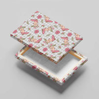 Gray Paniolo Palaka Hawaiian Cowgirl Christmas Canvas Wall Art - Polynesian Pride