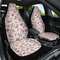Gray Paniolo Palaka Hawaiian Cowgirl Christmas Car Seat Cover - Polynesian Pride