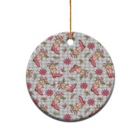 Gray Paniolo Palaka Hawaiian Cowgirl Christmas Ceramic Ornament LT9 - Polynesian Pride
