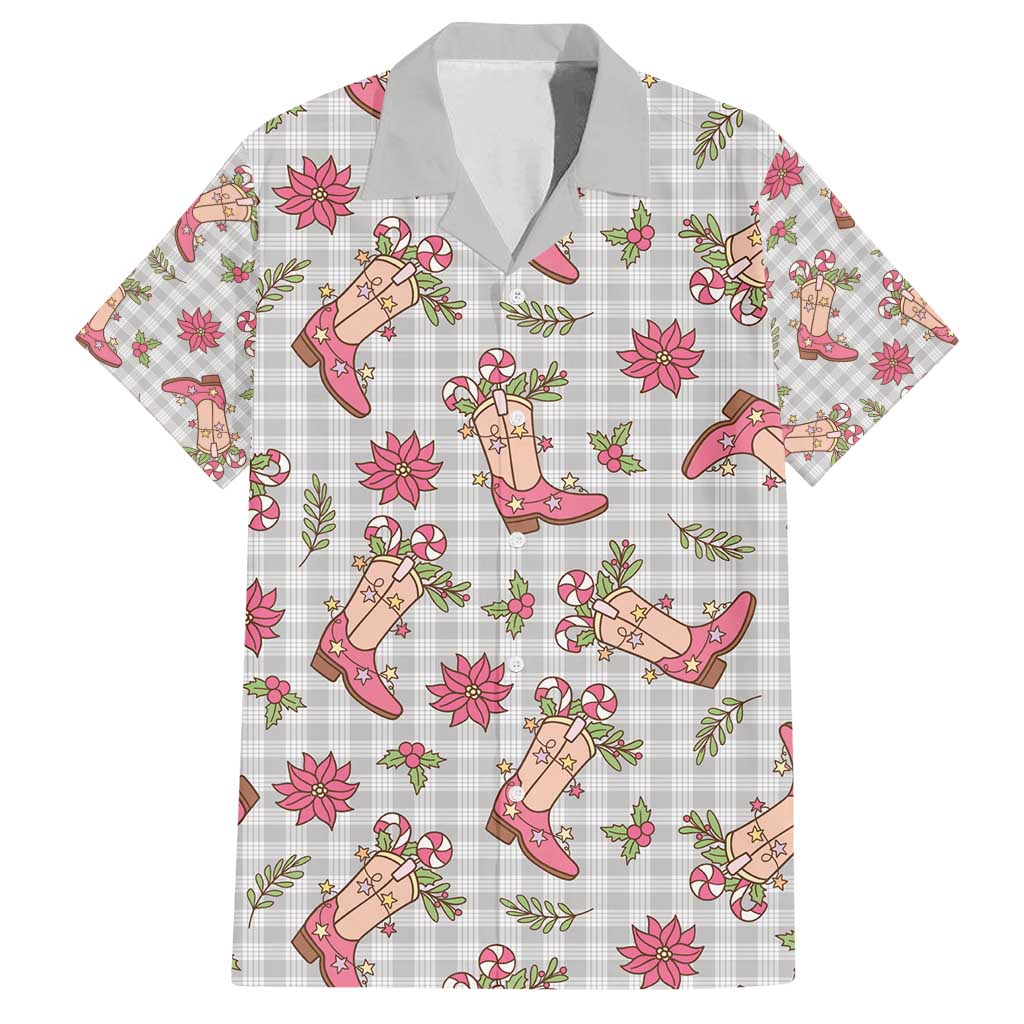 Gray Paniolo Palaka Hawaiian Cowgirl Christmas Family Matching Summer Maxi Dress and Hawaiian Shirt - Polynesian Pride