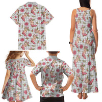 Gray Paniolo Palaka Hawaiian Cowgirl Christmas Family Matching Tank Maxi Dress and Hawaiian Shirt - Polynesian Pride