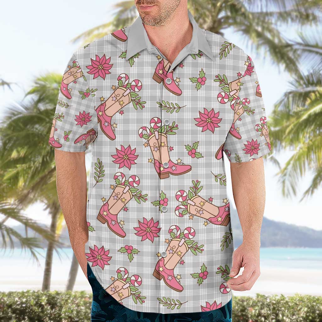 Gray Paniolo Palaka Hawaiian Cowgirl Christmas Hawaiian Shirt - Polynesian Pride