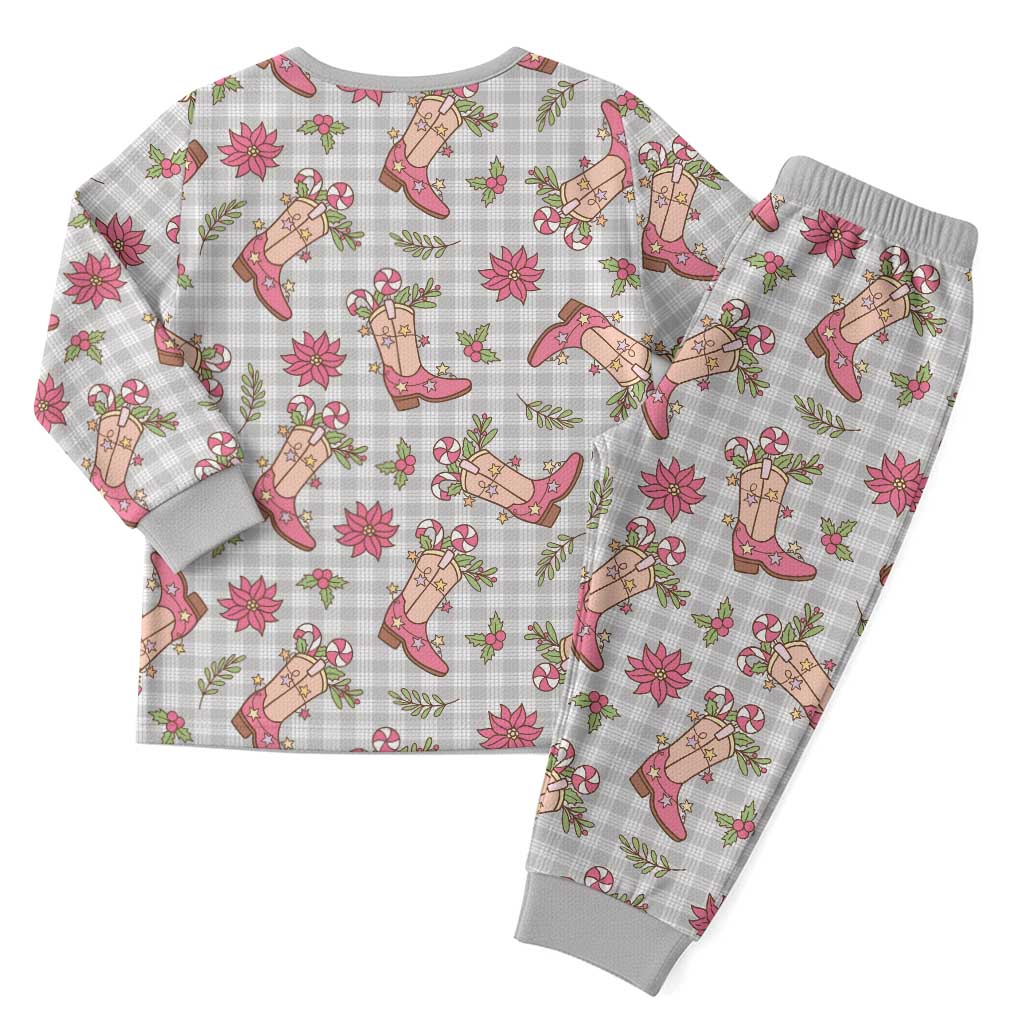 Gray Paniolo Palaka Hawaiian Cowgirl Christmas Pajama Set LT9 - Polynesian Pride