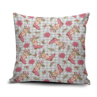Gray Paniolo Palaka Hawaiian Cowgirl Christmas Pillow Cover - Polynesian Pride