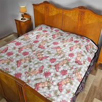 Gray Paniolo Palaka Hawaiian Cowgirl Christmas Quilt - Polynesian Pride