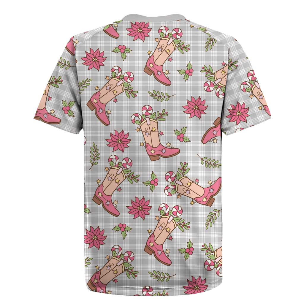 Gray Paniolo Palaka Hawaiian Cowgirl Christmas Rugby Jersey LT9 - Polynesian Pride