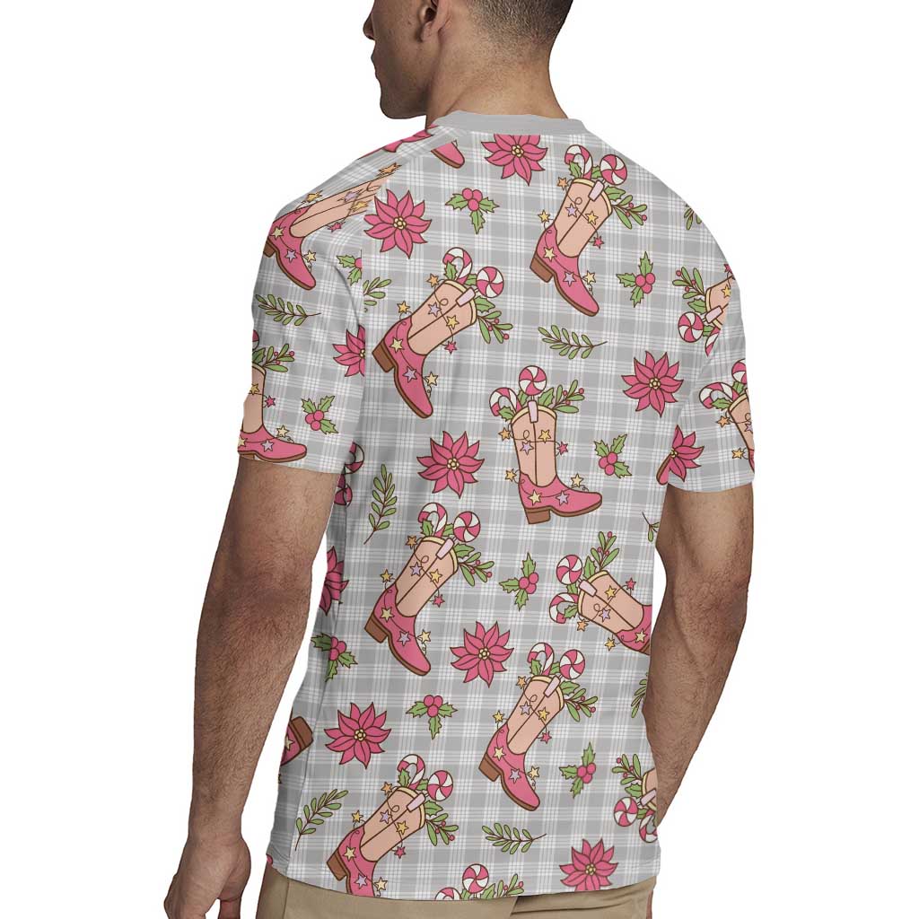 Gray Paniolo Palaka Hawaiian Cowgirl Christmas Rugby Jersey LT9 - Polynesian Pride