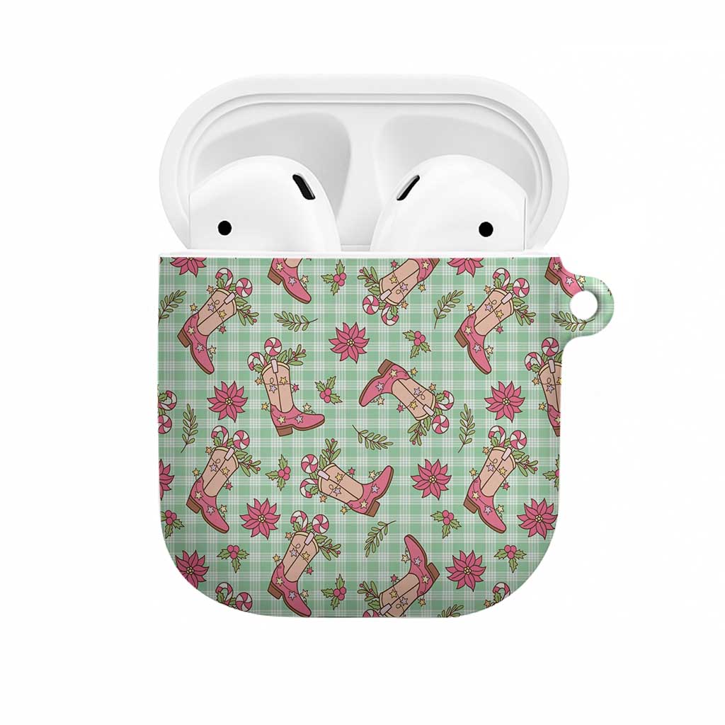 Green Paniolo Palaka Hawaiian Cowgirl Christmas AirPods Case LT9 Green - Polynesian Pride