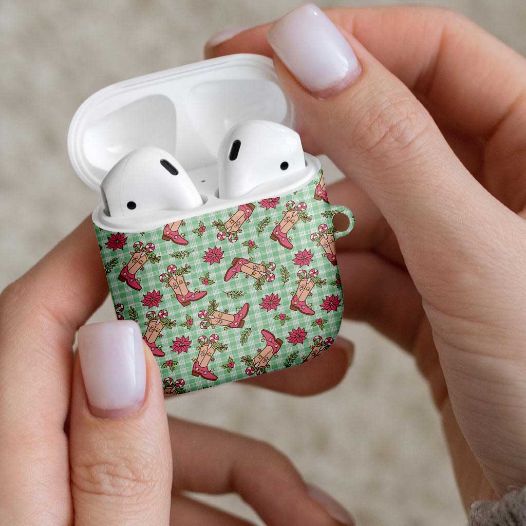 Green Paniolo Palaka Hawaiian Cowgirl Christmas AirPods Case LT9 - Polynesian Pride
