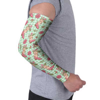 Green Paniolo Palaka Hawaiian Cowgirl Christmas Arm Sleeves LT9 - Polynesian Pride