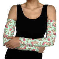 Green Paniolo Palaka Hawaiian Cowgirl Christmas Arm Sleeves LT9 - Polynesian Pride